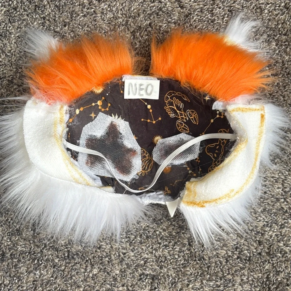 Orange and yellow star cat mask
